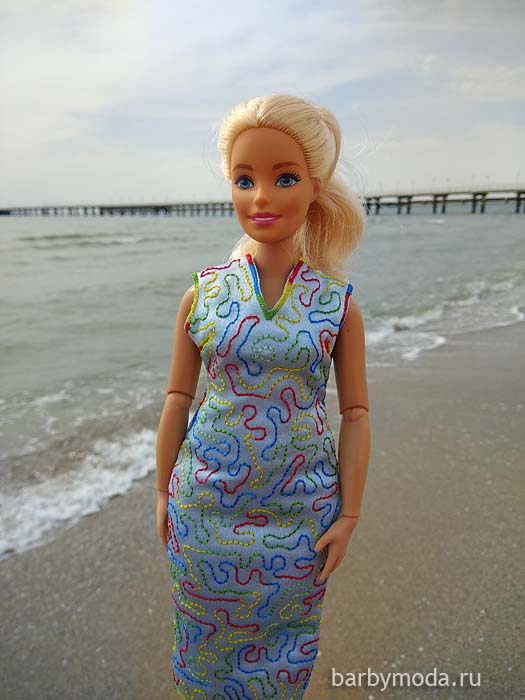 Вышитое платье для Барби пышки 4