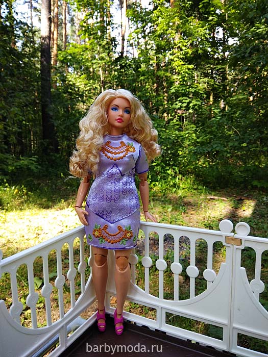 Вышитое платье для Барби пышки 5
