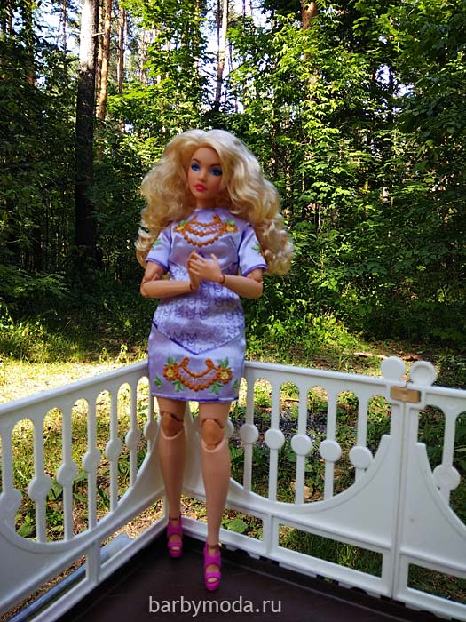 Вышитое платье для Барби пышки 5