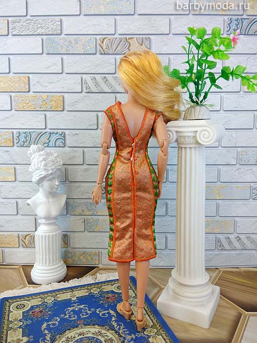 Вышитое платье для стандартной Барби 6